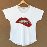 Red Glitter Lips Relaxed Weekender T-Shirt